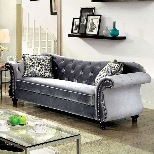  Furniture of America Jolanda Stationary Fabric Sofa CM6159GY-SF-VN IMAGE 3