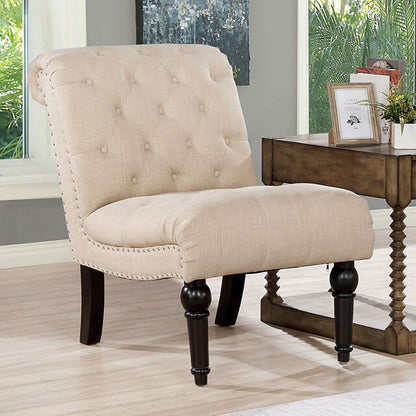  Furniture of America Louella Stationary Fabric Chair CM6210BG-CH IMAGE 1