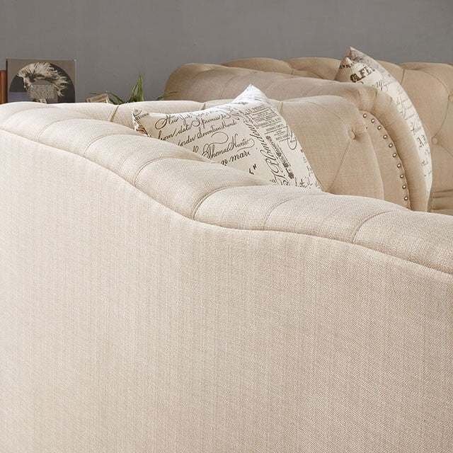  Furniture of America Louella Stationary Fabric Loveseat CM6210BG-LV IMAGE 4