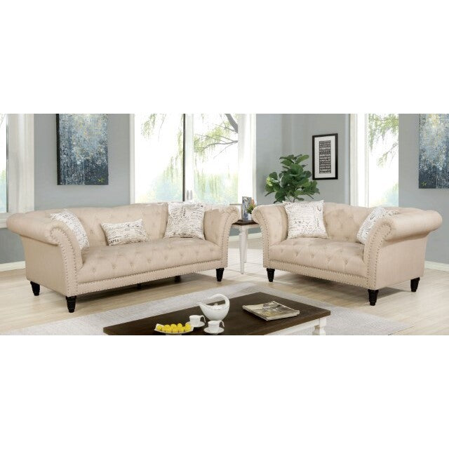  Furniture of America Louella Stationary Fabric Sofa CM6210BG-SF IMAGE 2