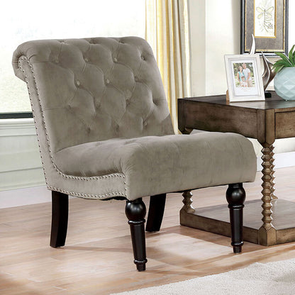  Furniture of America Louella Stationary Fabric Chair CM6210GY-CH IMAGE 1