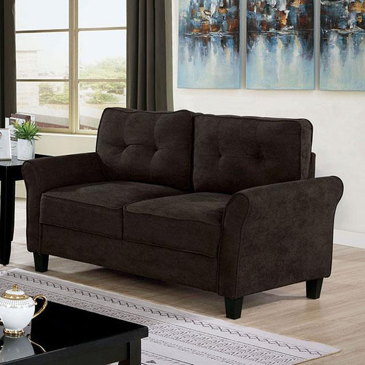  Furniture of America Alissa Stationary Fabric Loveseat CM6213BR-LV IMAGE 1