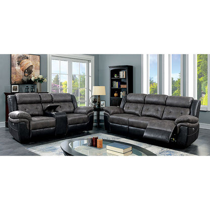  Furniture of America Brookdale Power Leather Look Recliner CM6217GY-CH IMAGE 2