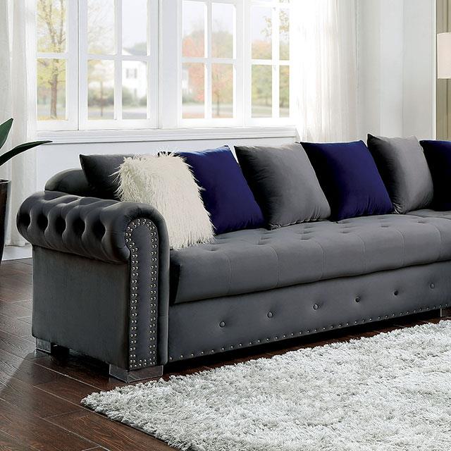  Furniture of America Wilmington Fabric Sectional CM6239GY-SECT IMAGE 1