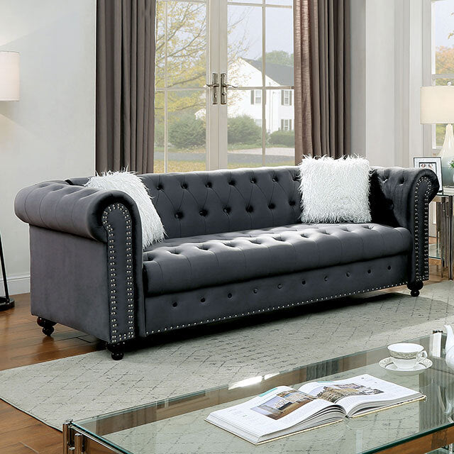  Furniture of America Giacomo Stationary Fabric Sofa CM6240GY-SF-PK IMAGE 1