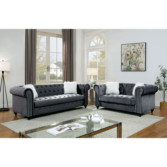  Furniture of America Giacomo Stationary Fabric Sofa CM6240GY-SF-PK IMAGE 2