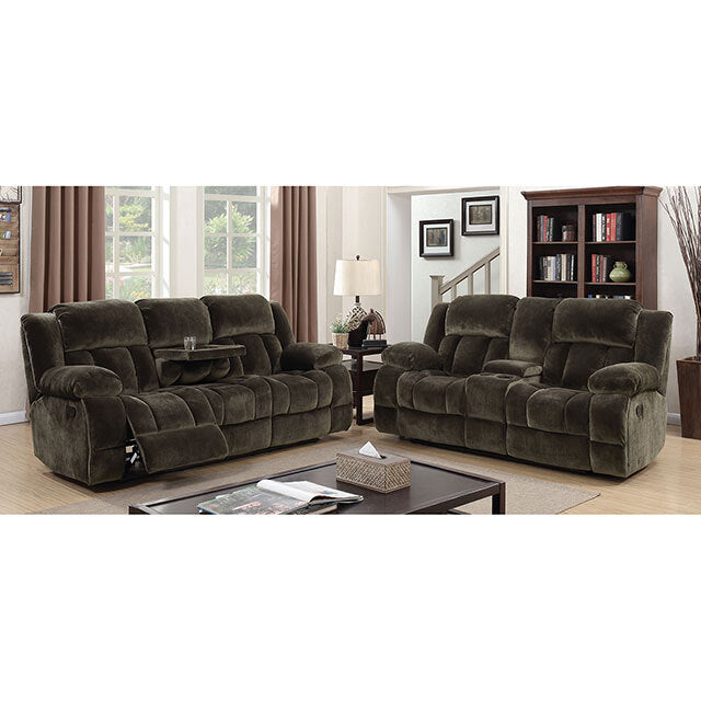  Furniture of America Sadhbh Reclining Fabric Loveseat CM6283-LV-VN IMAGE 2
