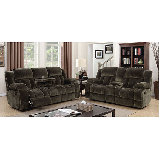  Furniture of America Sadhbh Reclining Fabric Sofa CM6283-SF-VN IMAGE 1
