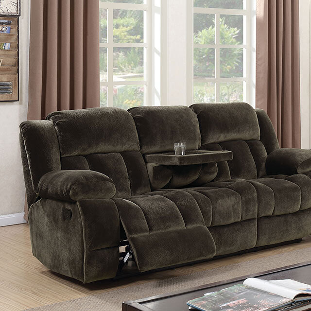  Furniture of America Sadhbh Reclining Fabric Sofa CM6283-SF-VN IMAGE 4