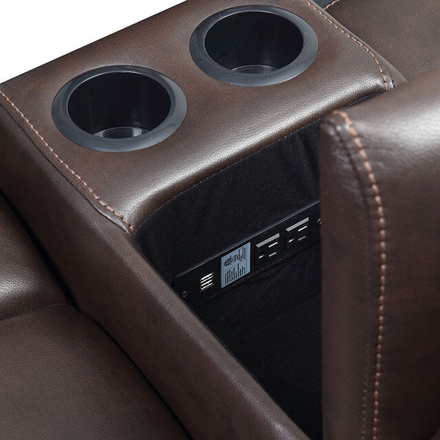 Furniture of America Chenai Leather Look Recliner CM6297-CH-VN IMAGE 4