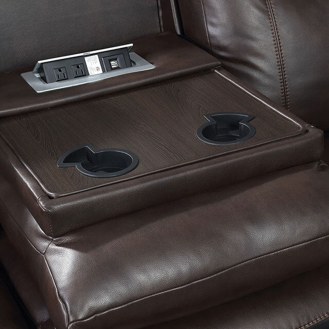  Furniture of America Chenai Leather Look Recliner CM6297-CH-VN IMAGE 5
