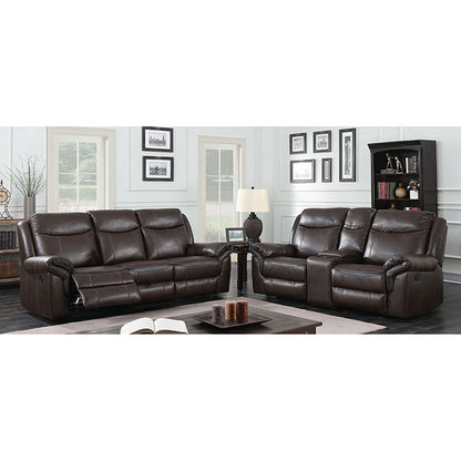  Furniture of America Chenai Reclining Leather Look Sofa CM6297-SF-VN IMAGE 2