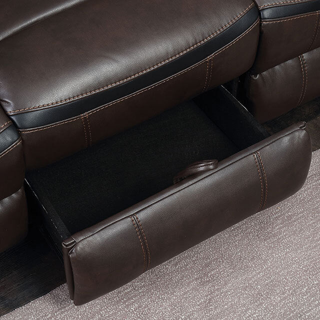  Furniture of America Chenai Reclining Leather Look Sofa CM6297-SF-VN IMAGE 6