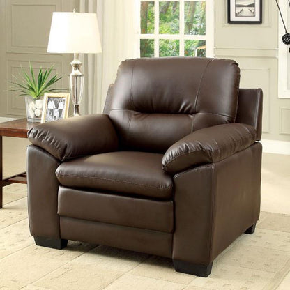  Furniture of America Parma Stationary Leather Look Chair CM6324BR-CH IMAGE 3