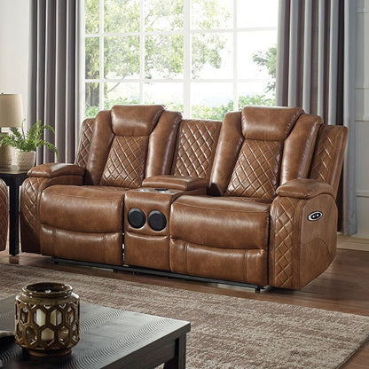  Furniture of America Alexia Power Reclining Leather Look Loveseat CM6346-LV IMAGE 1