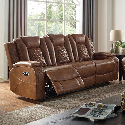  Furniture of America Alexia Power Reclining Leather Look Sofa CM6346-SF IMAGE 1