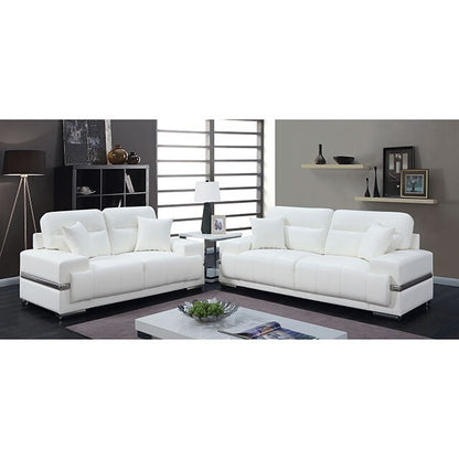  Furniture of America Zibak Stationary Leather Look Sofa CM6411WH-SF IMAGE 2