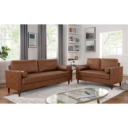  Furniture of America Horgen Stationary Leather Look Chair CM6452BR-CH IMAGE 2