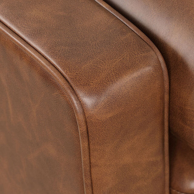  Furniture of America Horgen Stationary Leather Look Sofa CM6452BR-SF IMAGE 3