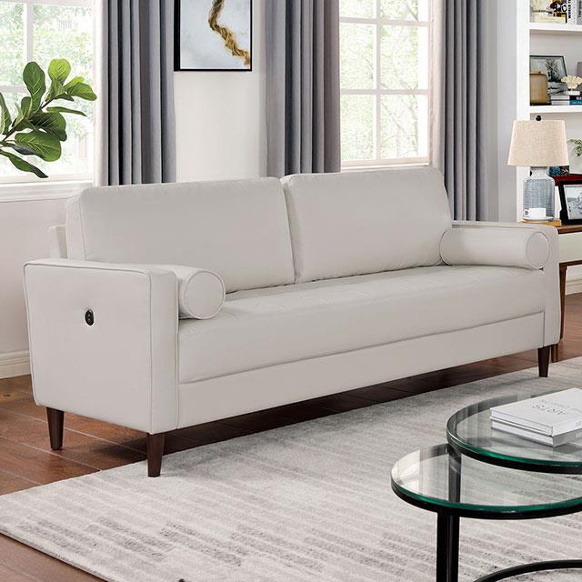  Furniture of America Horgen Stationary Leatherette Sofa CM6452WH-SF IMAGE 1