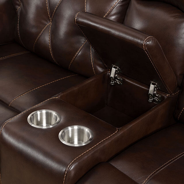  Furniture of America Dusseldorf Power Reclining Leatherette Loveseat CM6461-LV-PM IMAGE 3