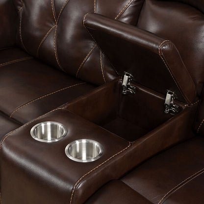  Furniture of America Dusseldorf Power Reclining Leatherette Loveseat CM6461-LV-PM IMAGE 3