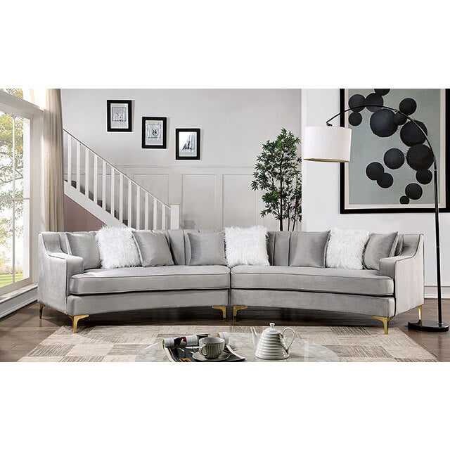  Furniture of America Selena Fabric Sectional CM6491GY-SECT IMAGE 2