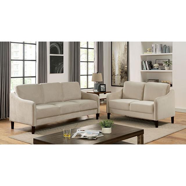  Furniture of America Kassel Stationary Fabric Loveseat CM6496BG-LV IMAGE 2