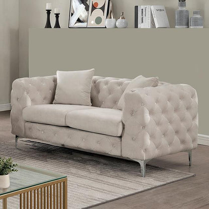  Furniture of America Sapphira Stationary Fabric Loveseat CM6498BG-LV-PK IMAGE 1