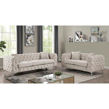  Furniture of America Sapphira Stationary Fabric Sofa CM6498BG-SF-PK IMAGE 2