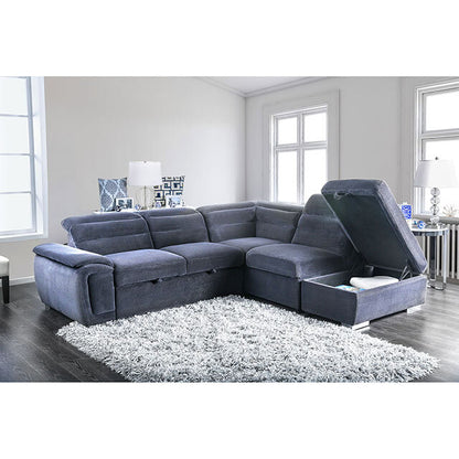  Furniture of America Felicity Fabric Sectional CM6521GY-SECT IMAGE 2