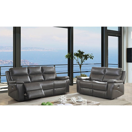  Furniture of America Lila Power Reclining Leather Match Sofa CM6540-SF-PM IMAGE 1