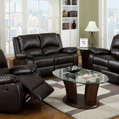  Furniture of America Oxford Stationary Leather Look Sofa CM6555S-BTD IMAGE 1
