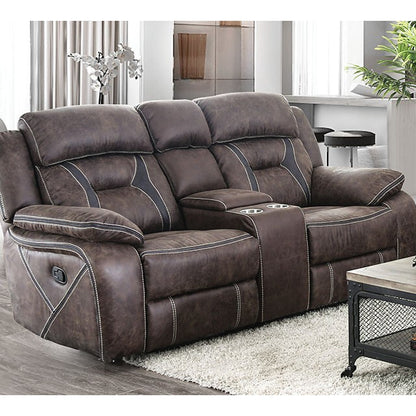  Furniture of America Flint Reclining Leather Look Loveseat CM6565-LV IMAGE 1