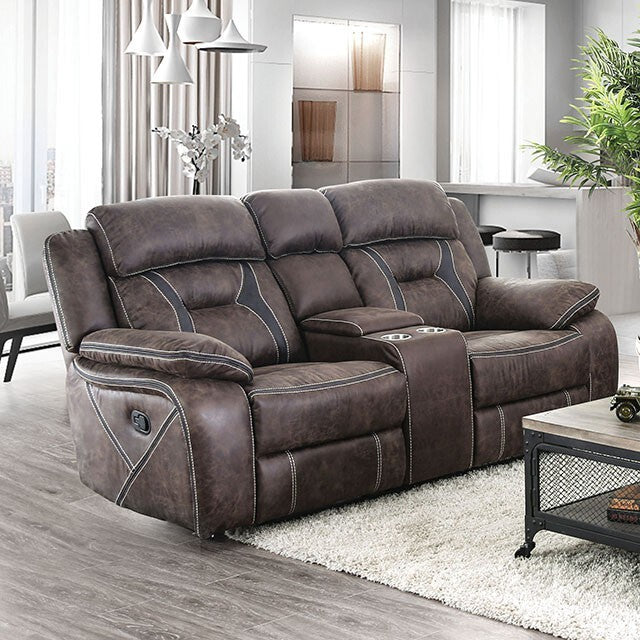  Furniture of America Flint Reclining Leather Look Loveseat CM6565-LV IMAGE 11