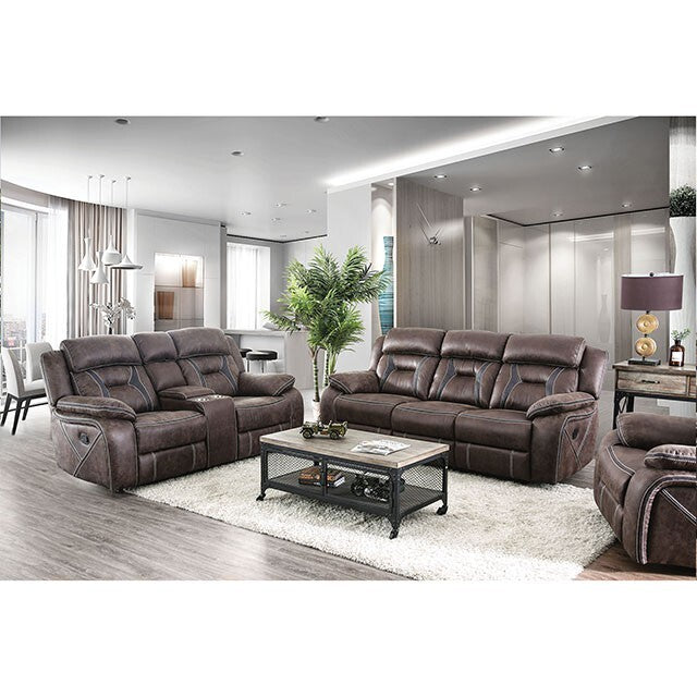  Furniture of America Flint Reclining Leather Look Loveseat CM6565-LV IMAGE 2