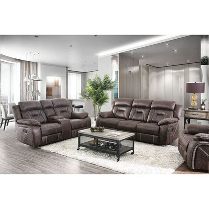  Furniture of America Flint Reclining Leather Look Loveseat CM6565-LV IMAGE 2