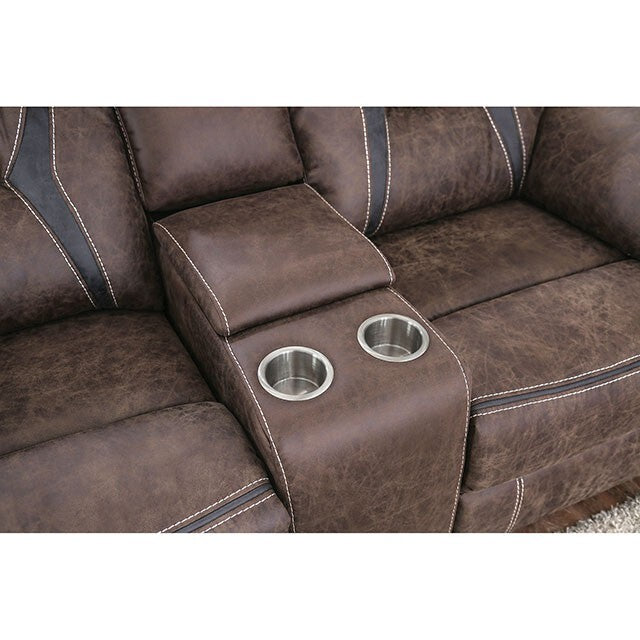  Furniture of America Flint Reclining Leather Look Loveseat CM6565-LV IMAGE 4