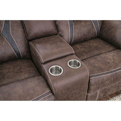  Furniture of America Flint Reclining Leather Look Loveseat CM6565-LV IMAGE 4