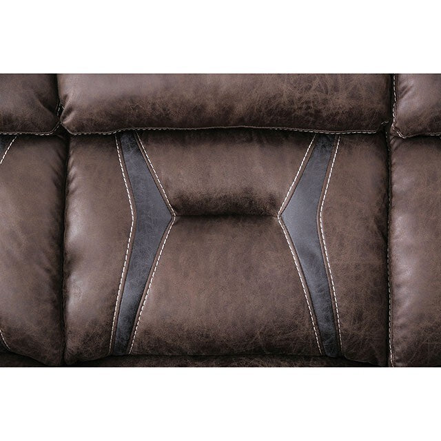  Furniture of America Flint Reclining Leather Look Loveseat CM6565-LV IMAGE 7
