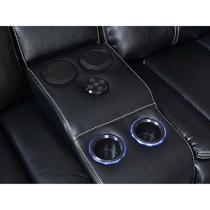  Furniture of America Sirius Reclining Leather Look Loveseat CM6567-LV IMAGE 2