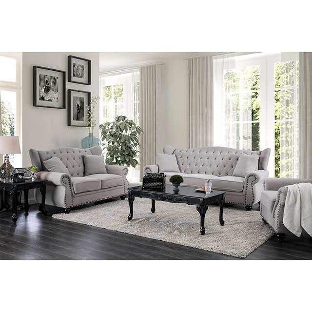 Furniture of America Ewloe Stationary Fabric Sofa CM6572GY-SF IMAGE 2