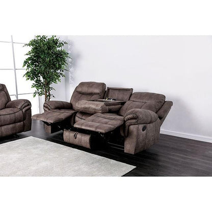 Furniture of America Celia Reclining Leather Look Loveseat with Console CM6583-LV IMAGE 2