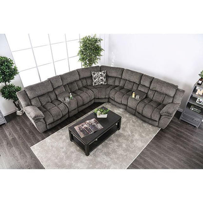  Furniture of America Irene Reclining Fabric Sectional CM6585GY-SECT IMAGE 5