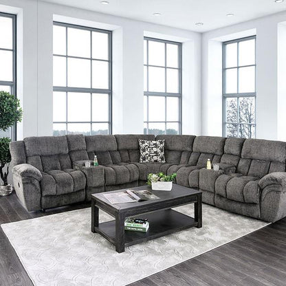  Furniture of America Irene Reclining Fabric Sectional CM6585GY-SECT IMAGE 8