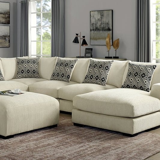  Furniture of America Kaylee Fabric Sectional CM6587BG-SECT-R+OT IMAGE 1