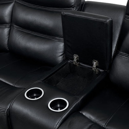  Furniture of America Cavan Leather Sectional CM6650BK-SECT IMAGE 2