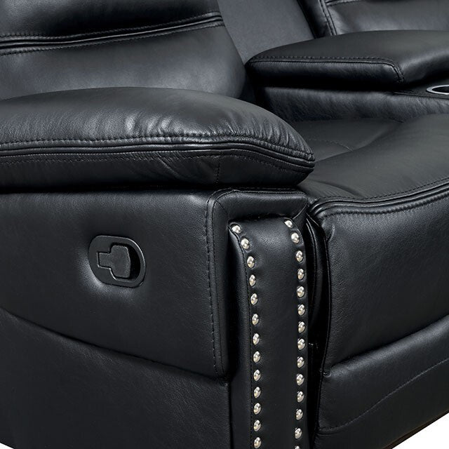  Furniture of America Cavan Leather Sectional CM6650BK-SECT IMAGE 3