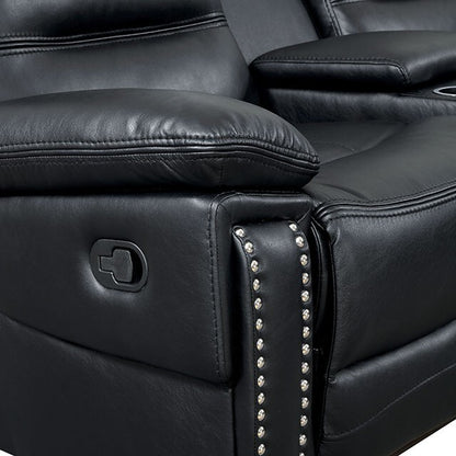 Furniture of America Cavan Leather Sectional CM6650BK-SECT IMAGE 3