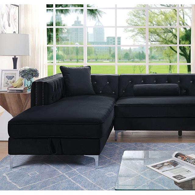  Furniture of America Amie Fabric Sectional CM6652BK-SECT IMAGE 1